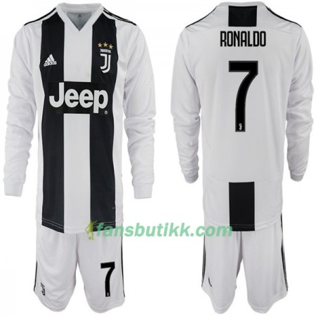 Fotballdrakt Juventus Ronaldo 7 Barn Hjemmetrøye 2018-2019 Langermet